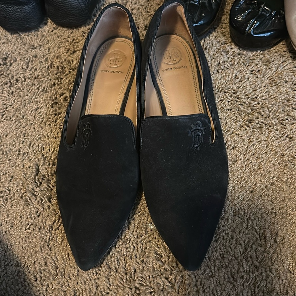 TORY BURCH suede pointy flats